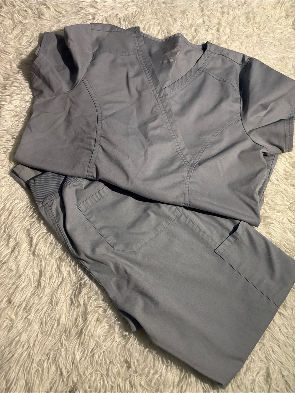 Cherokee Women's Gray Scrub Top & Pants Set